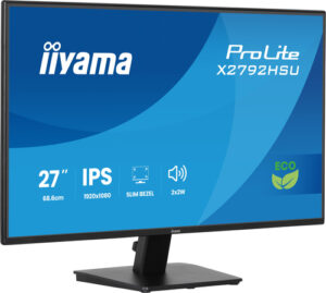 Écran IIYAMA 27 pouces Noir dalle IPS LED Ultra mince 16:9 1920x1080 3ms 350 cd/m - X2792HSU-B1
