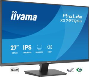 Écran IIYAMA 27 Noir Ultra mince dalle IPS 16:9 2560x1440 75Hz 350 cd/m 1ms - X2797QSU-B1