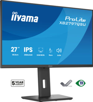 Écran IIYAMA 27 Noir Ultra mince dalle IPS 16:9 2560x1440 75Hz 350 cd/m 1ms - XB2797QSU-B1