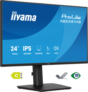 Écran IIYAMA 24 pouces Noir IPS Ultra mince 16:9 1920x1080 1ms 120Hz 350cd/m 1500:1 - XB2491HS-B1
