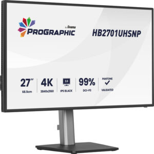 Écran Prographic IIYAMA 27 Noir Ultra mince IPS 16:9 3840x2160 60Hz 450cd/m - HB2701UHSNP-B1