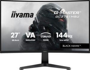 Écran IIYAMA 27 pouces 1ms G-MASTER Black Hawk dalle VA incurvé 144Hz 1920x1080 350cd/m² HDMI DP HPs 2xUSB Black Tuner FreeSync - GC2781HSU-B1