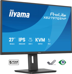 Écran IIYAMA 27 Noir Ultra mince IPS 16:9 2560x1440 350cd/m 1ms HDMI DP USB-C - XB2797QSNP-B1