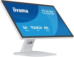 Écran IIYAMA 24 pouces Blanc IPS Tactile DeepContrast PCAP+10points verre bord à bord 1920x1080 5ms 420cd/m² 120Hz DP HDMI HPs 2xUSB paysage - T2452MSC-W2AG