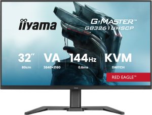 Écran IIYAMA 32 pouces G-Master Red eagle VA 3840x2160 0.6ms 400cd/m² 144Hz 2xHDMI DP USB-C 4xUSB HPs fonction KVM intégrée 15cm pied réglable hauteur - GB3261UHSCP-B1