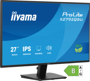 Écran IIYAMA 27 pouces Noir dalle IPS LED Ultra mince 16:9 2560x1440 3ms 350 cd/m - X2792QSU-B1