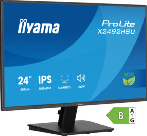 Écran IIYAMA 24 pouces Noir dalle IPS LED Ultra mince 16:9 1920x1080 3ms 300 cd/m - X2492HSU-B1