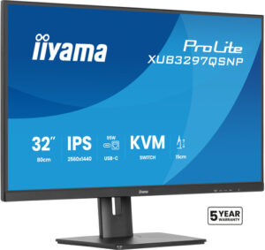 Écran IIYAMA 32 Noir IPS 2560x1440 16:9 1ms 350 cd/m 100Hz HDMI DP USB-C - XUB3297QSNP-B1