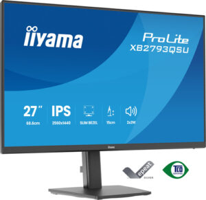 Écran IIYAMA 27 dalle IPS ULTRA MINCE 2560x1440 16:9 1ms 350 cd/m 75Hz HDMI - XB2793QSU-B1
