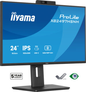 ECRAN 23.8 IIYAMA Noir dalle IPS avec Webcam et microphone 16:9 1ms 1920x1080 3